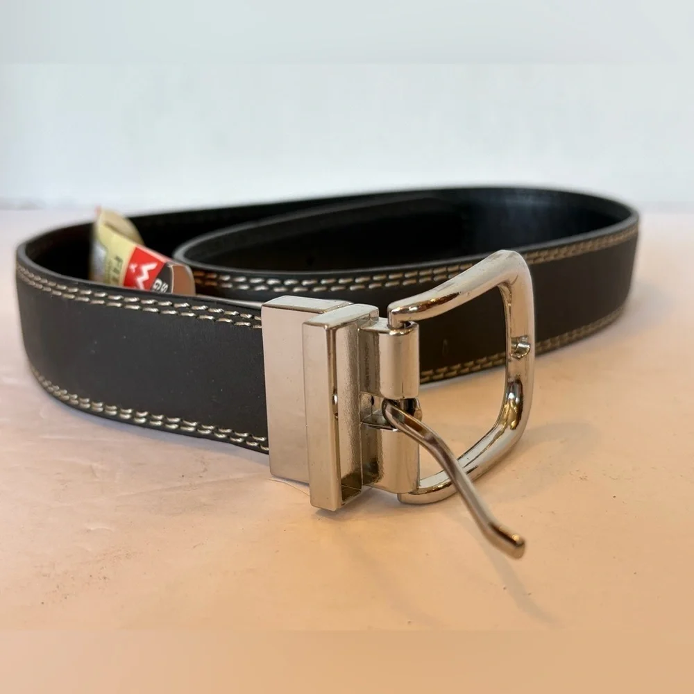 Wrangler brown bonded leather belt youth boys size small NWT